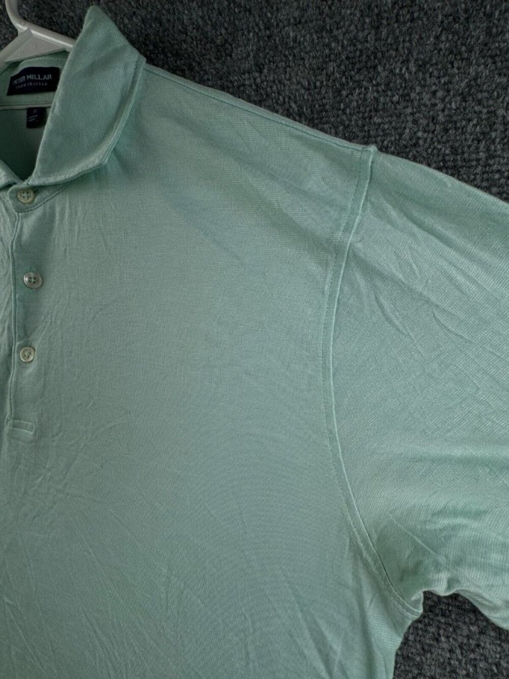PETER MILLAR Crown Crafted Men Short Sleeve Golf Polo Shirt Green Medium - Picture 9 of 11